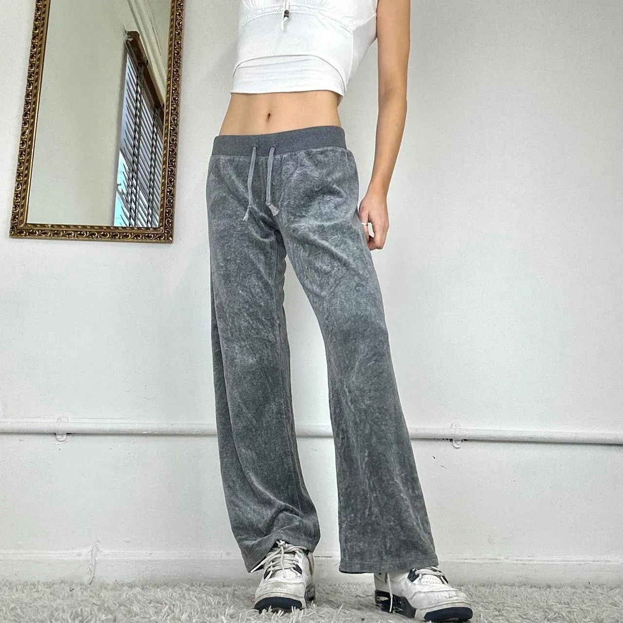 00s wide leg velour joggers by juicy couture