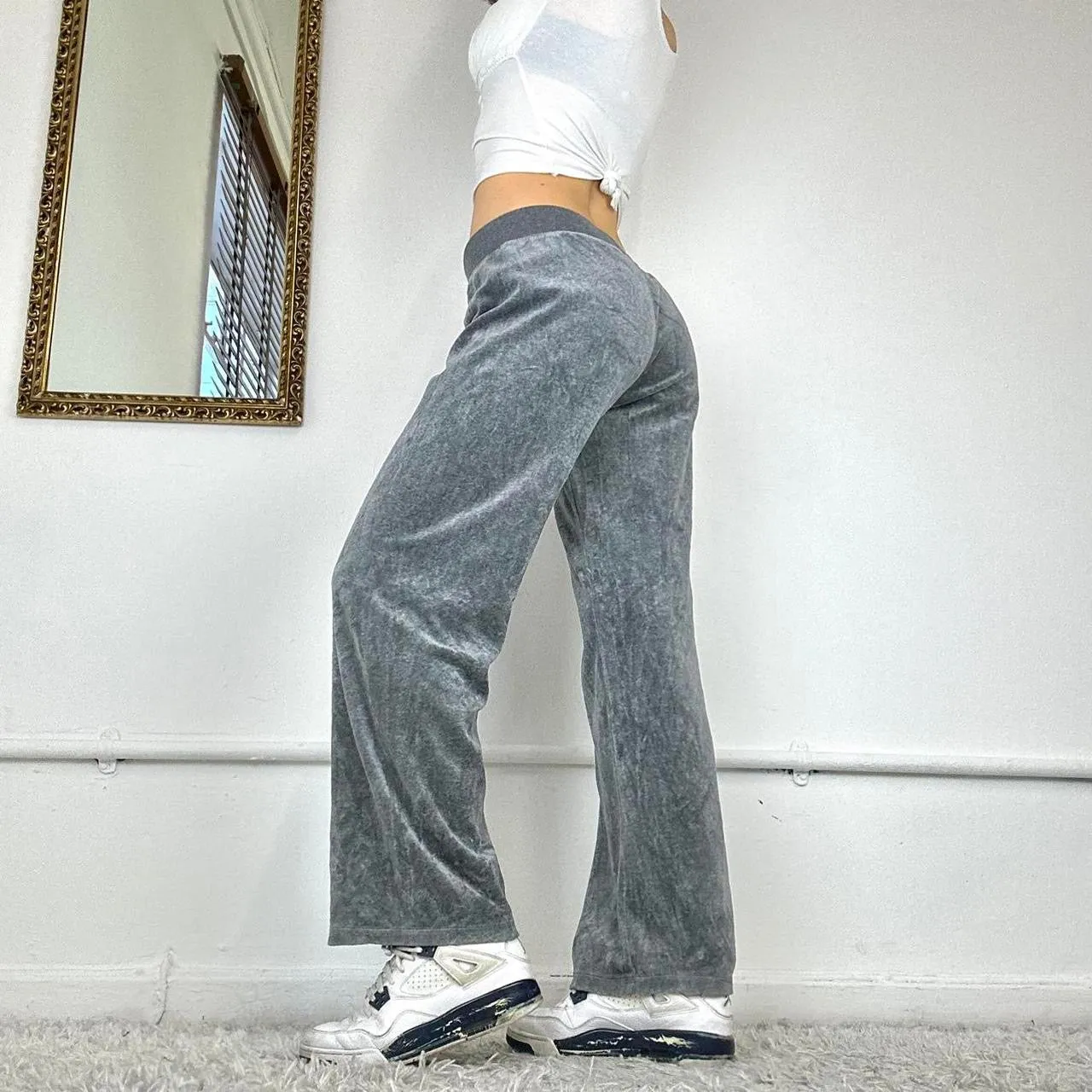 00s wide leg velour joggers by juicy couture