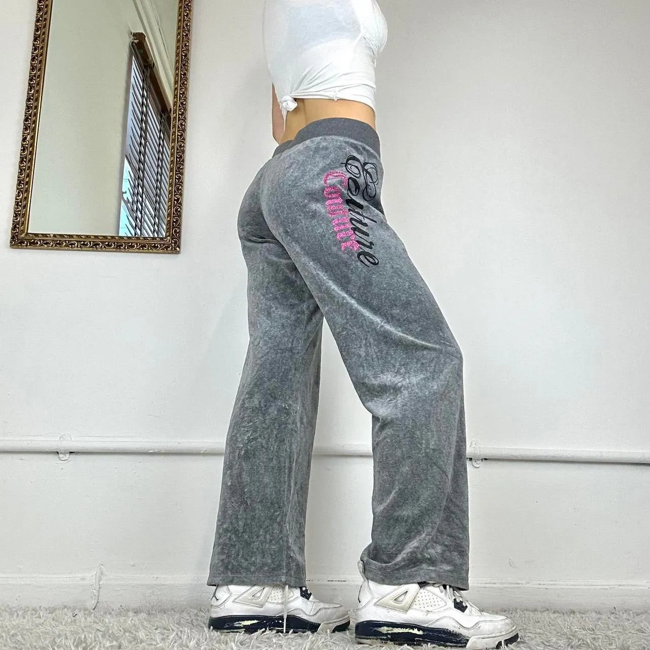 00s wide leg velour joggers by juicy couture