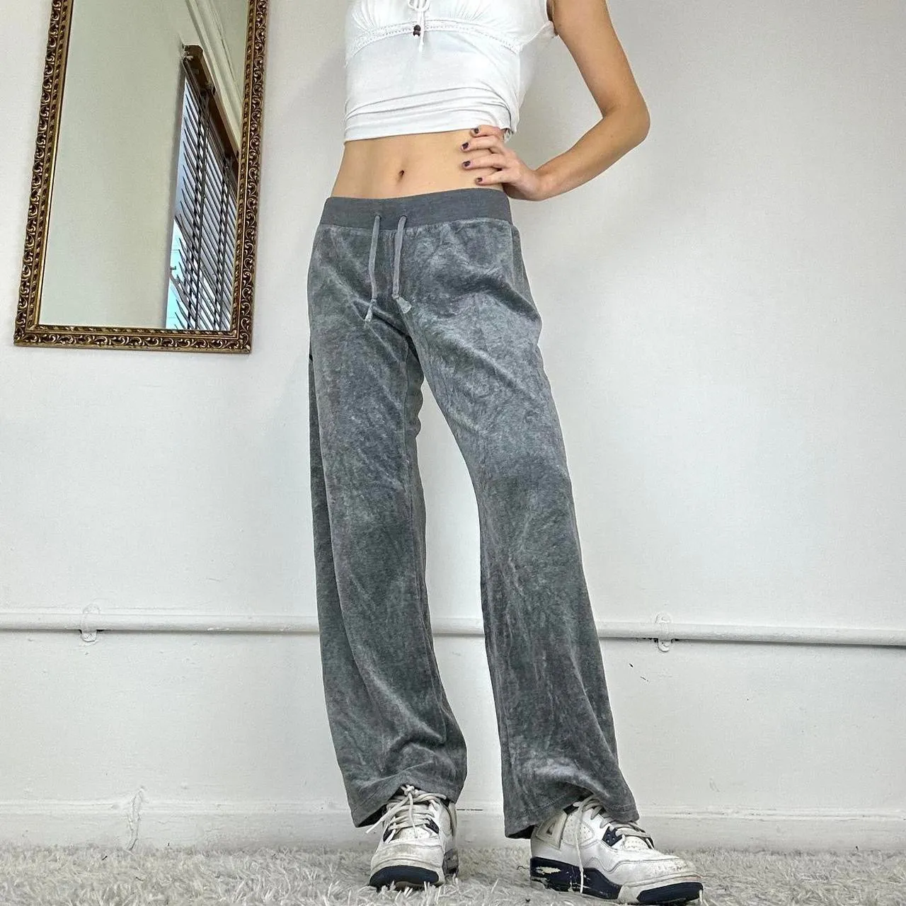 00s wide leg velour joggers by juicy couture