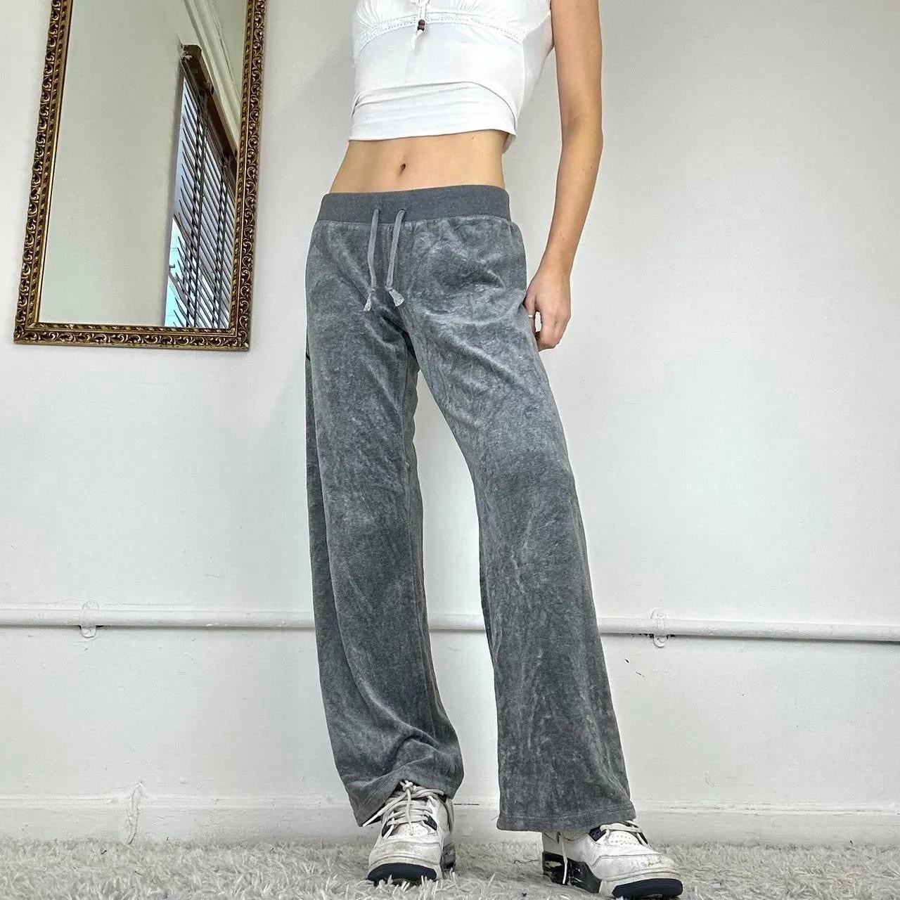 00s wide leg velour joggers by juicy couture