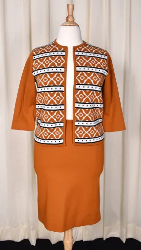 1960s Modern Rust Skirt Suit