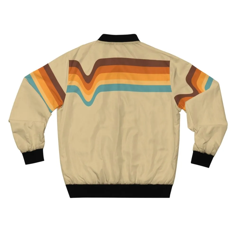 1970s Striped Bomber Jacket - Vintage Retro Style