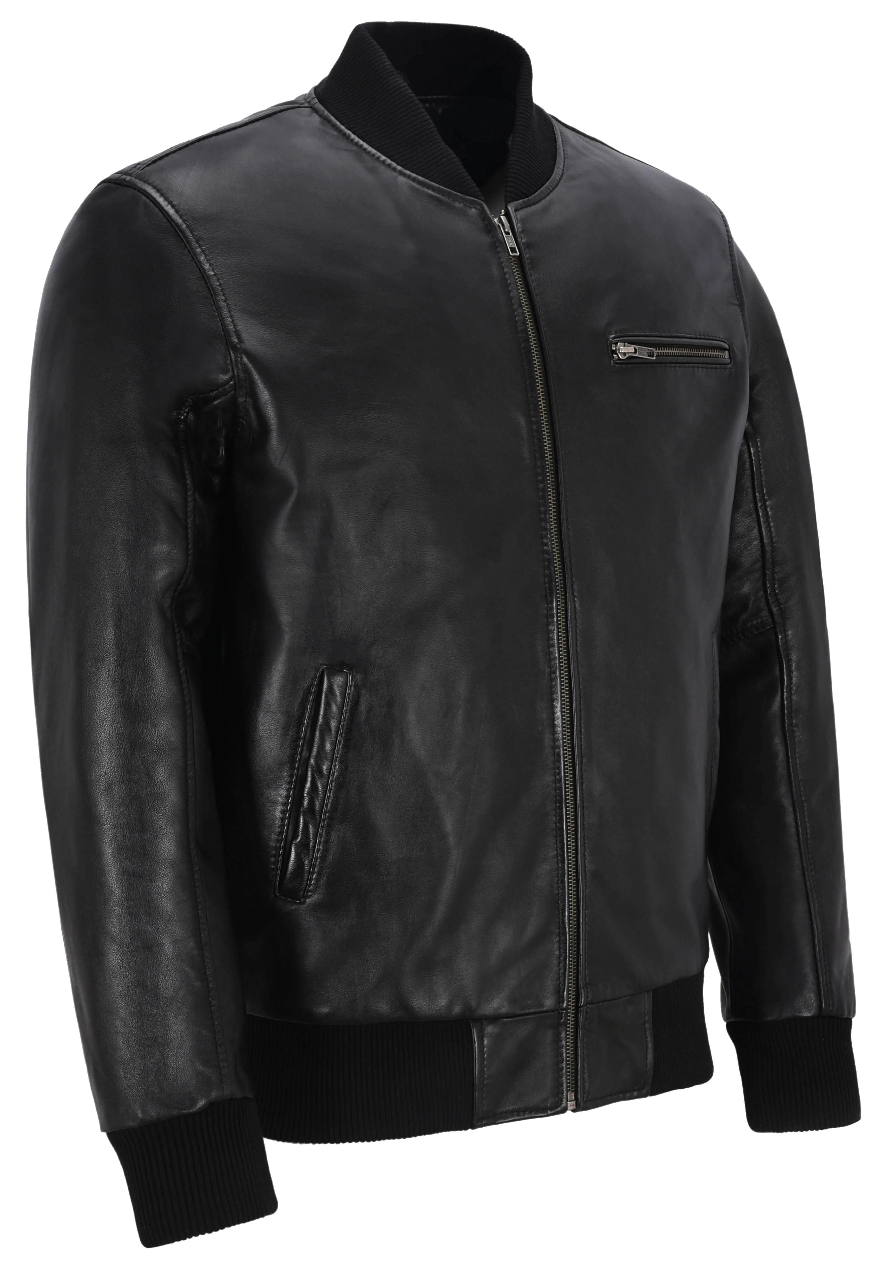 70's Classic Men's Leather Bomber Jacket