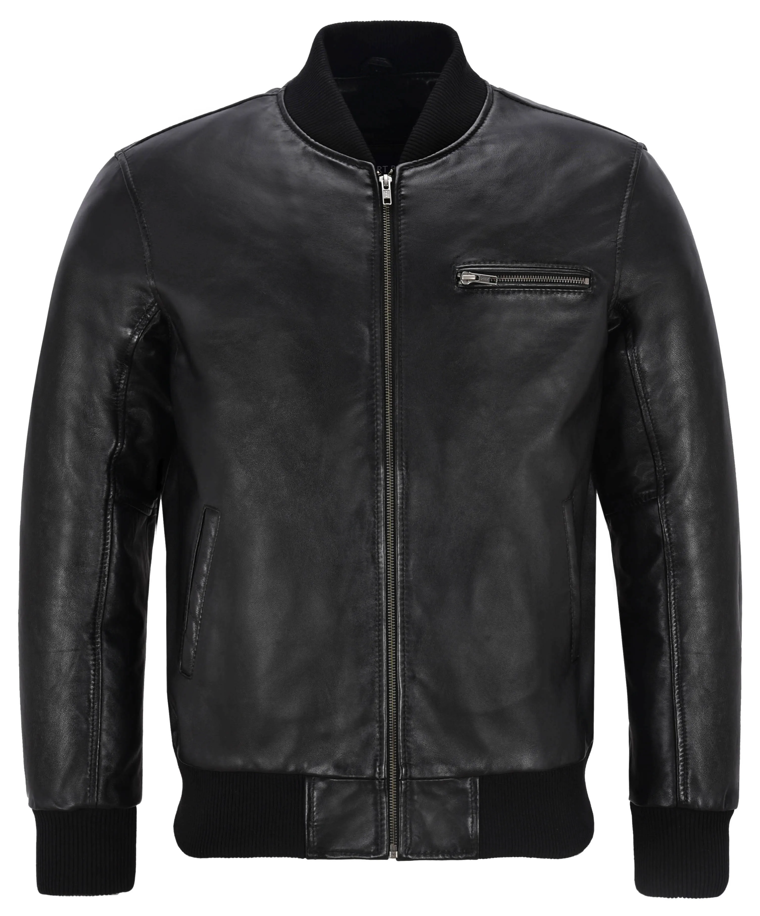 70's Classic Men's Leather Bomber Jacket