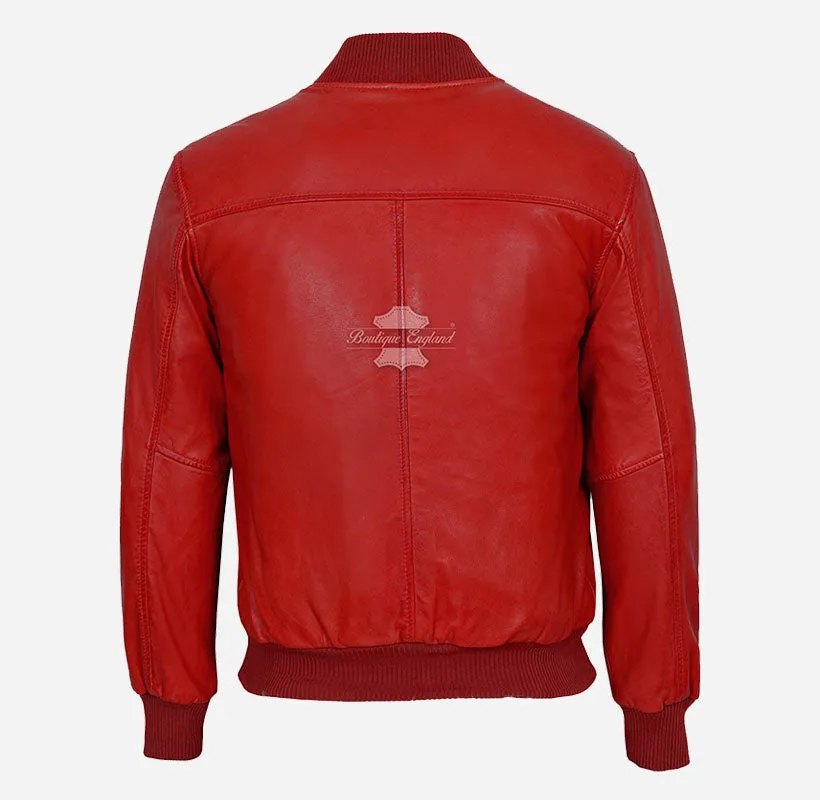 70'S Classic Mens MA-1 Leather Bomber Jacket