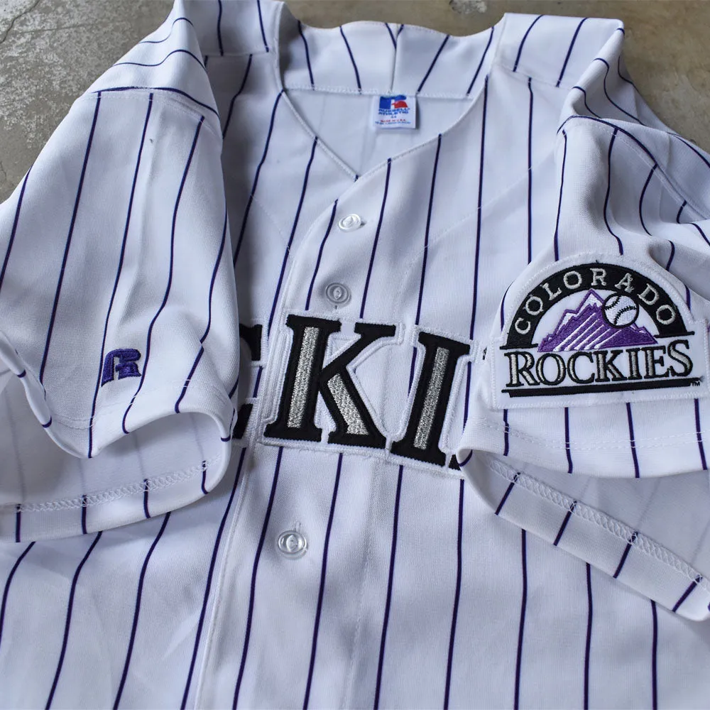 90’s RUSSELL ATHLETIC MLB Colorado Rockies ベースボールシャツ USA製 231005