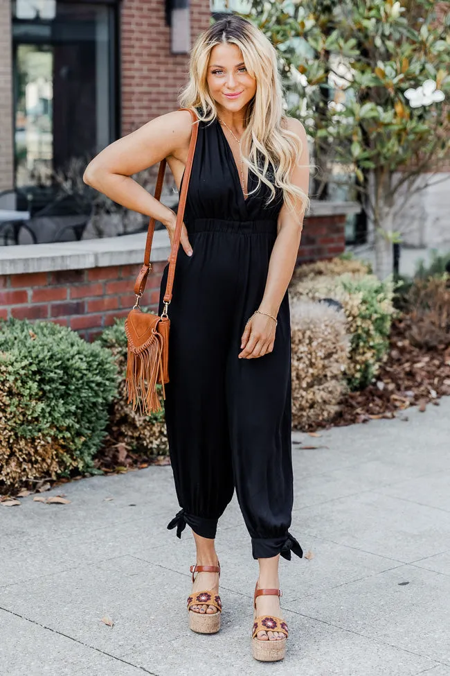 A Quick Trip Black Sleeveless Jumpsuit FINAL SALE