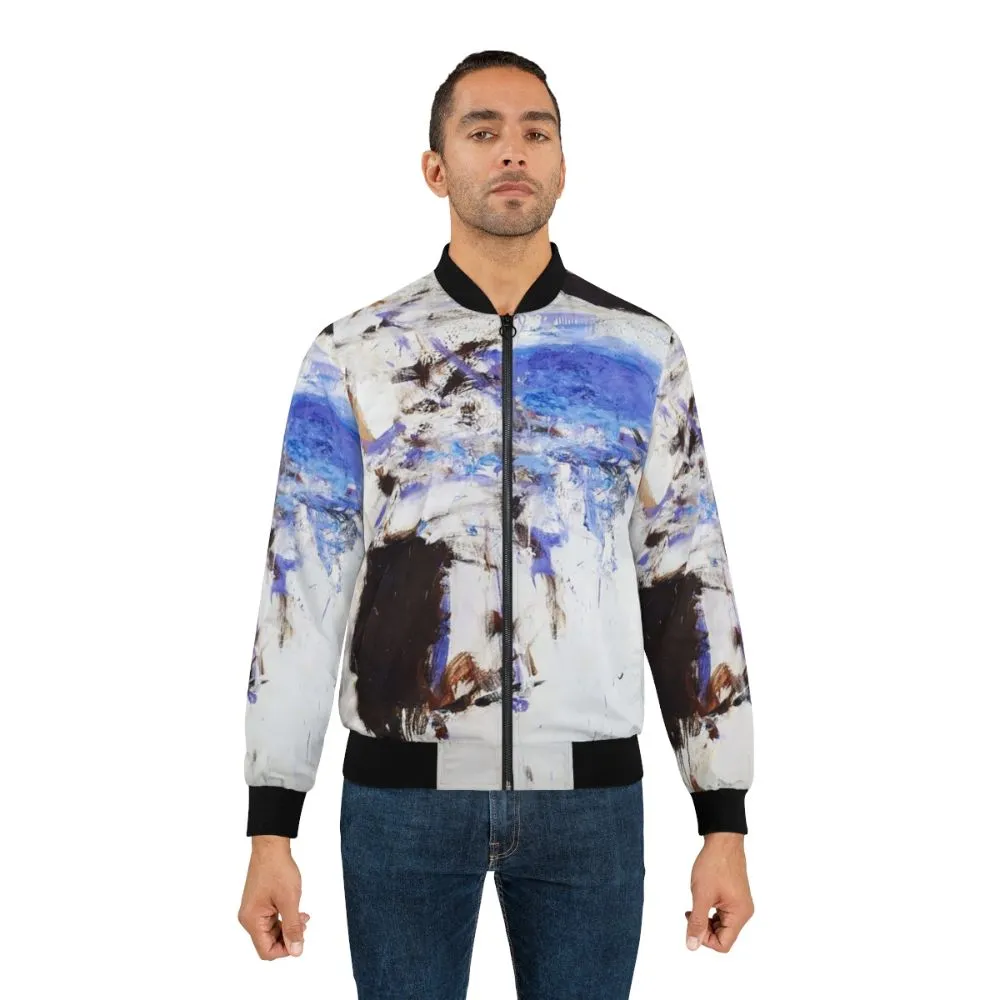 Abstract Expressionist Joan Mitchell Watercolor Bomber Jacket