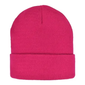 ACRYLIC KNIT SUPER STRETCH CUFF HAT-RED