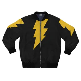 Adam Shazam Black Bomber Jacket | DC Comic Superhero