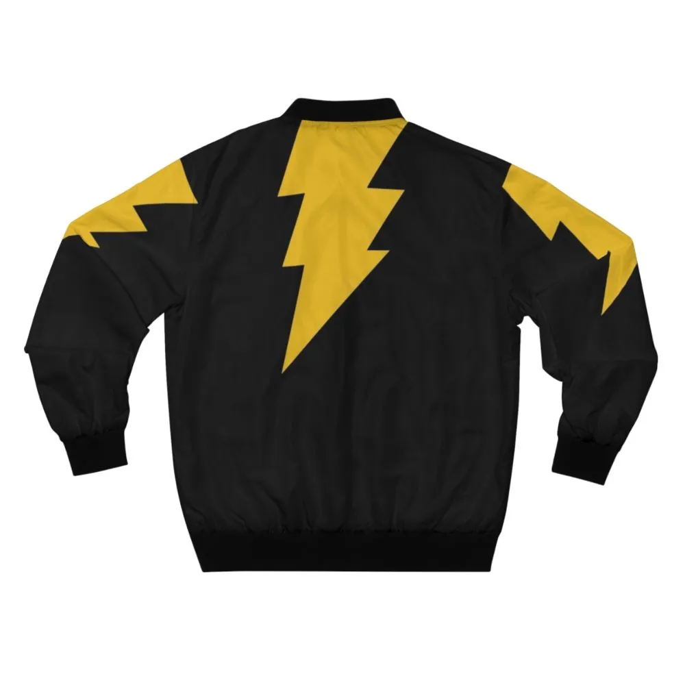 Adam Shazam Black Bomber Jacket | DC Comic Superhero