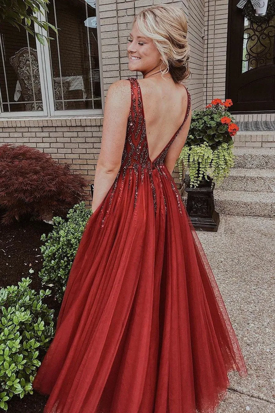 Affordable Prom Dress with Split, Prom Dresses, Evening Dress, Dance Dress, Graduation School Party Gown, PC0365