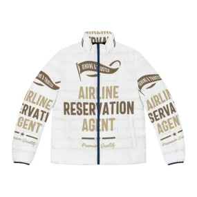 Airline Reservation Agent Puffer Jacket with Profession Typography