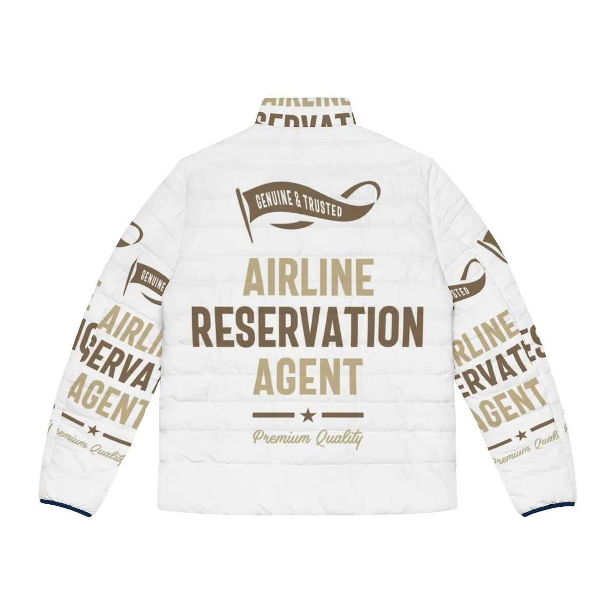 Airline Reservation Agent Puffer Jacket with Profession Typography