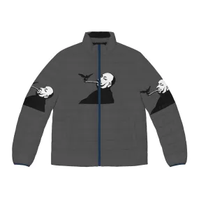 Alfred Hitchcock Inspired Puffer Jacket | Graphic B&W Fan Art