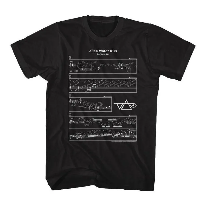 Alien Water Kiss Sheet Music Black T-Shirt