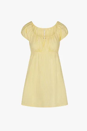 BABYDOLL DRESS IN YELLOW GINGHAM