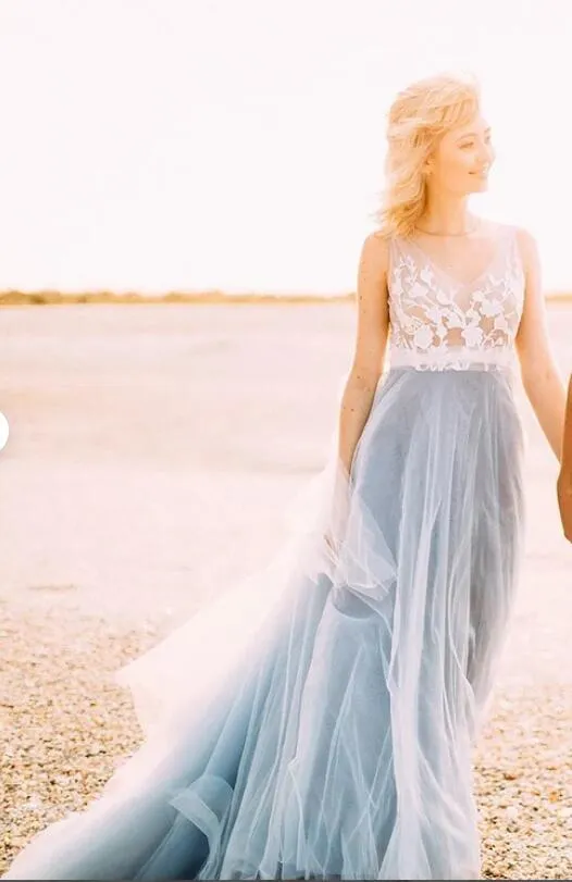 Beach Wedding Dresses,Colored Wedding Dresses,Bridal Dresses PC1090