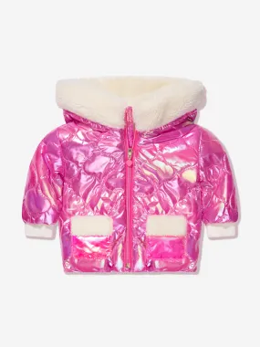 Billieblush Baby Girls Bunny Puffer Jacket in Pink