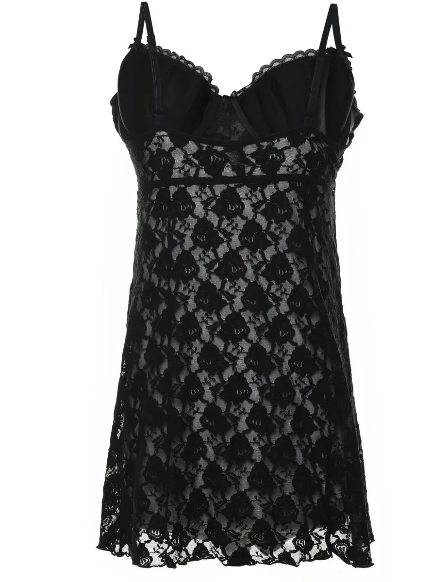 Black Lace Y2K Babydoll - M