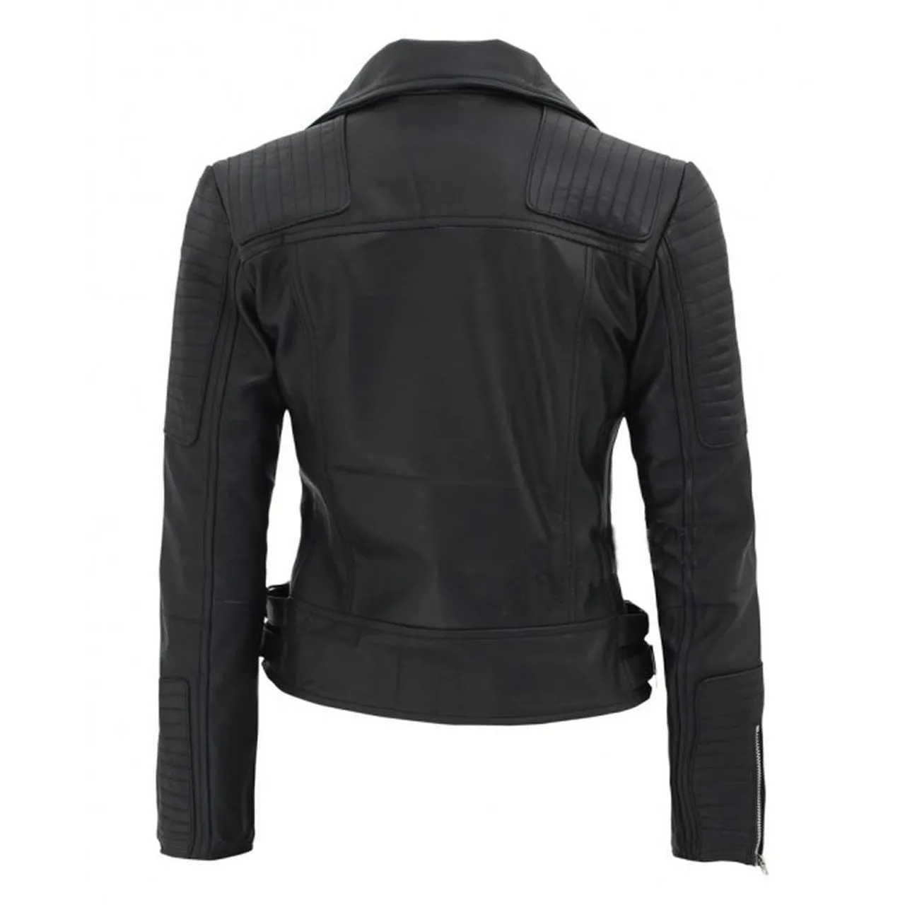 Black Leather Moto Jacket For Women