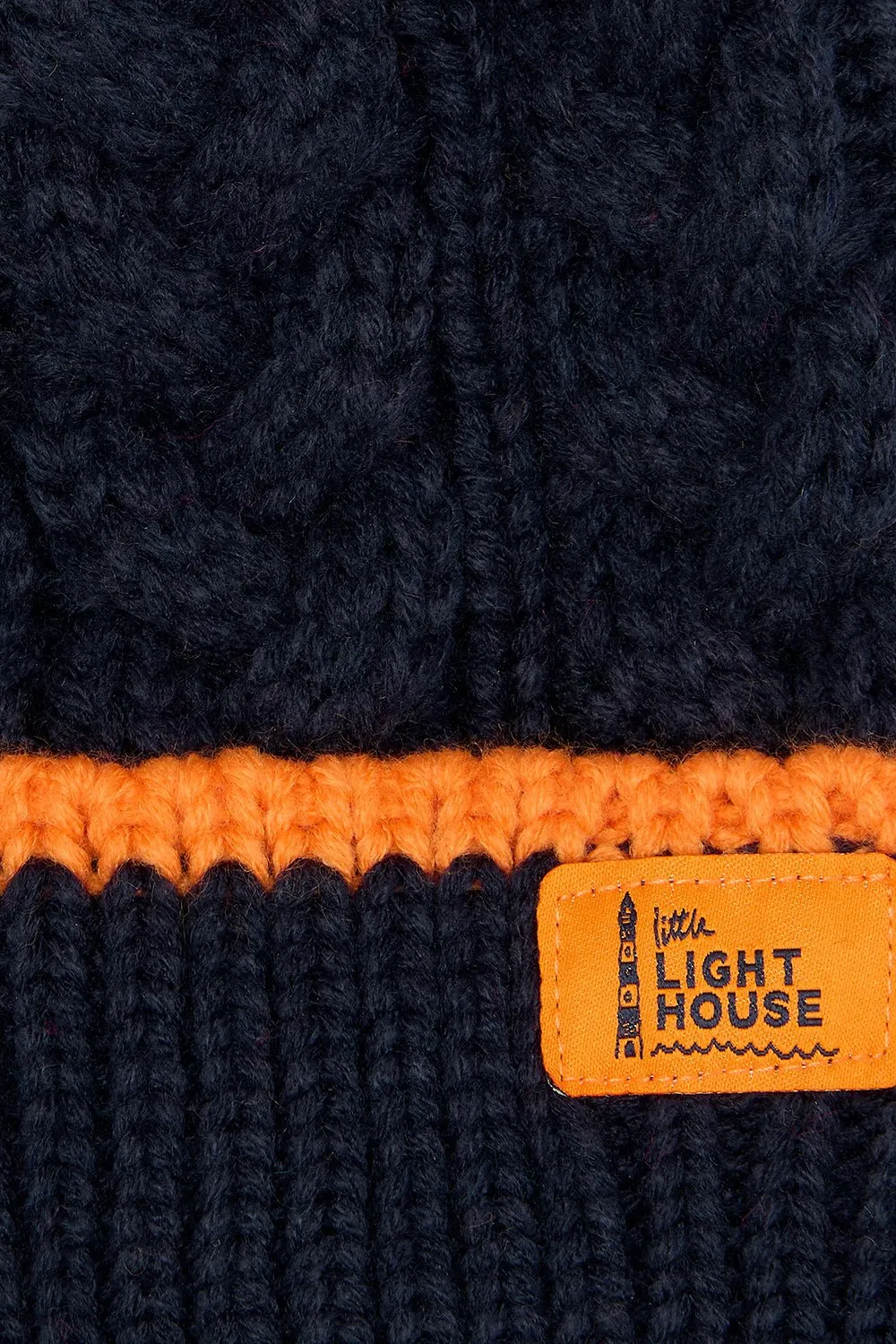 Bobbie Bobble Hat - Navy Orange