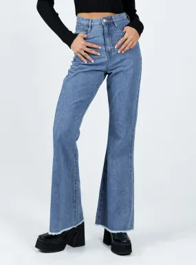 Bolsena Flared Mid Wash Denim Jean