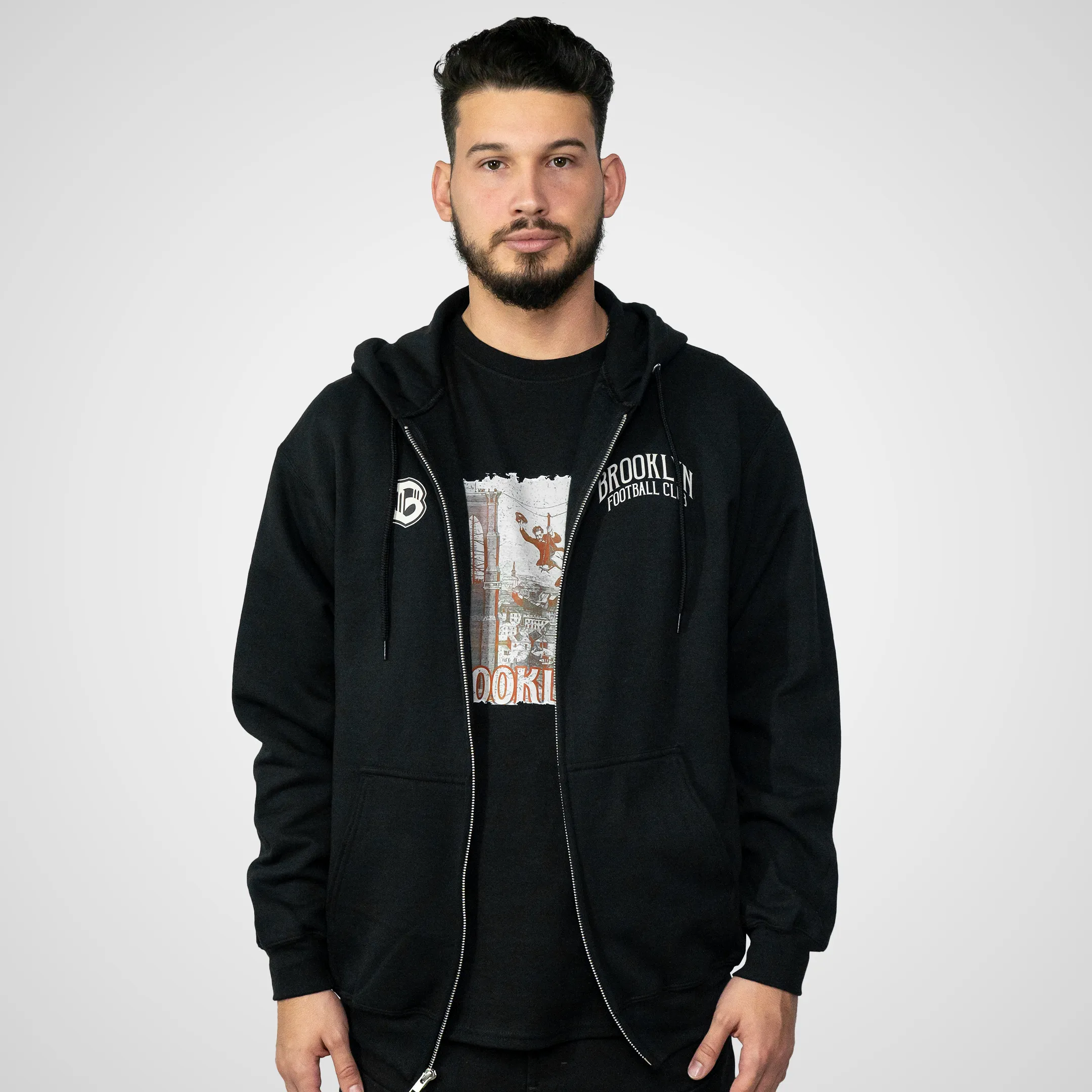 Brooklyn FC Bridge Retro Black Full Zip Up Jacket