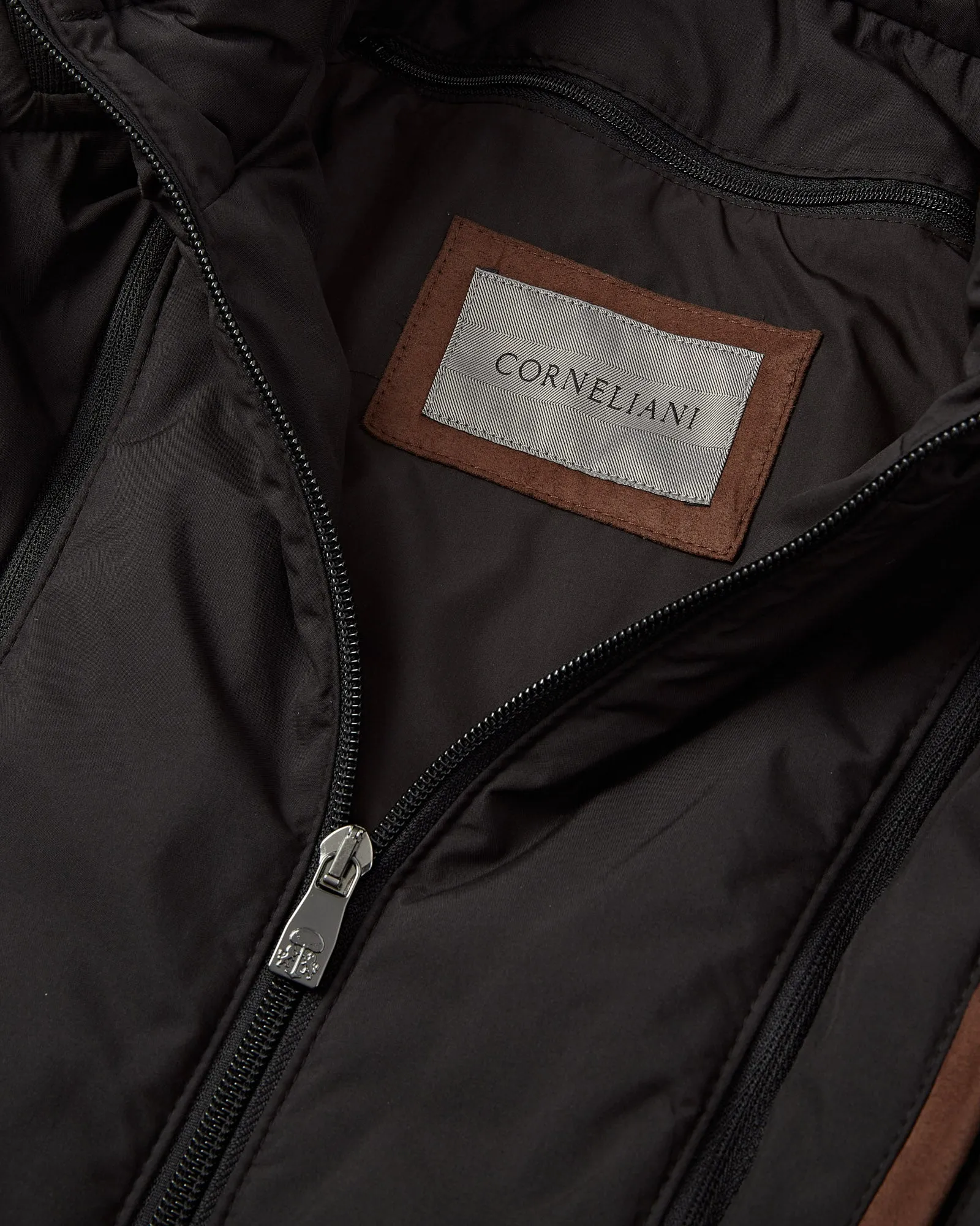 Corneliani TechTouch Bomber With Chest Piece (Black)