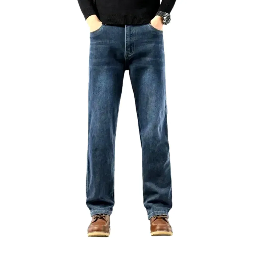 Dark wash classic fit jeans for men