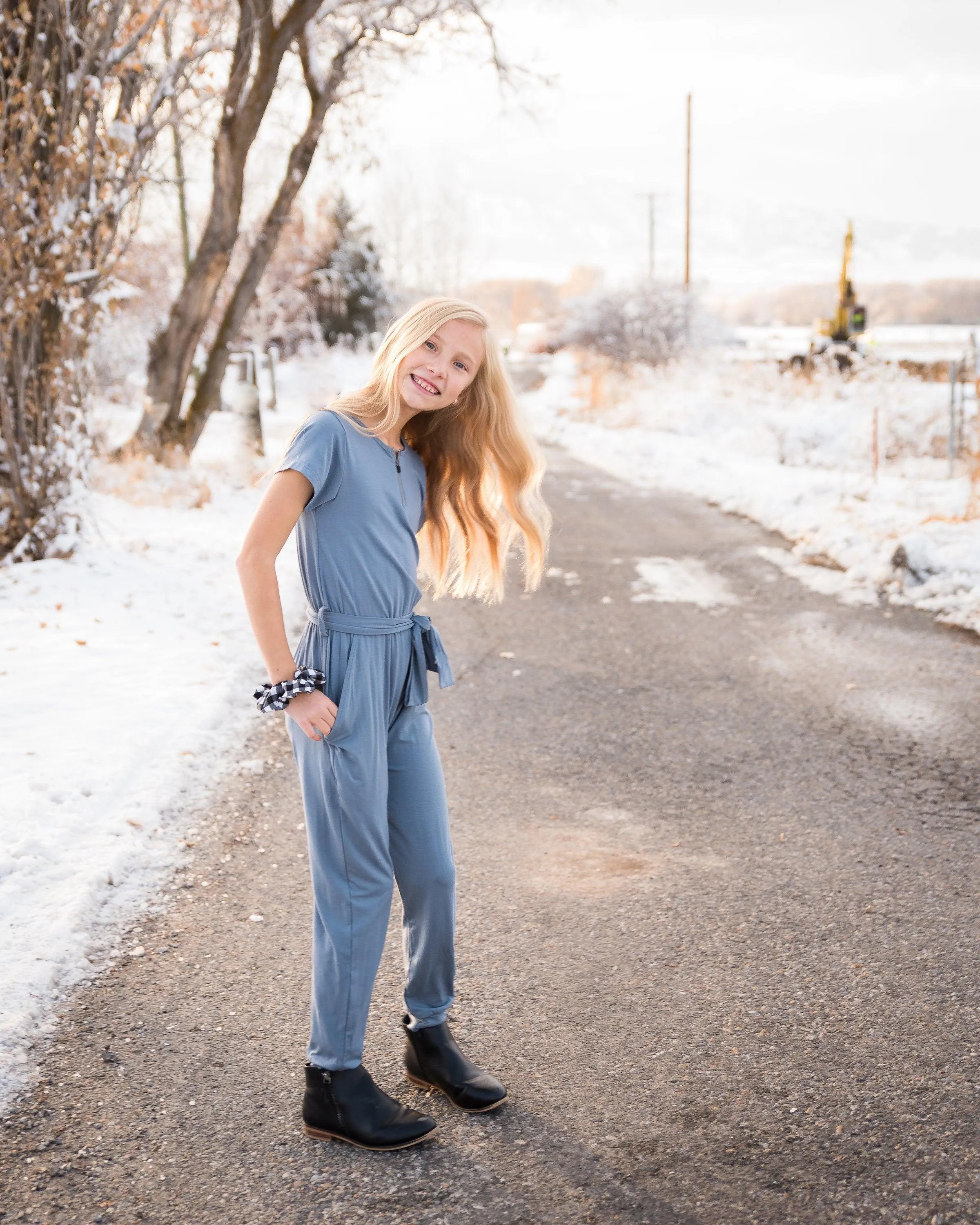 DT Brielle jumpsuit in dusty blue