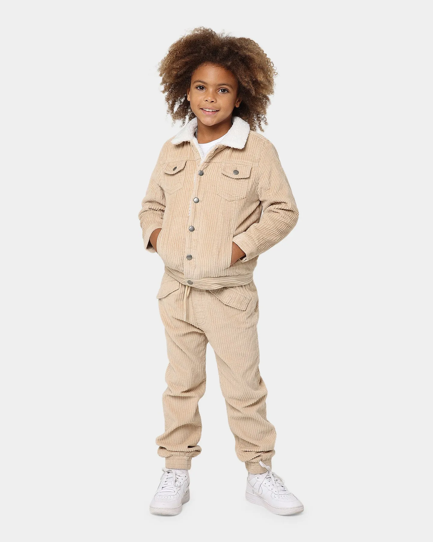 EN ES KIDS Kids' Realist Cord Sherpa Jacket Beige