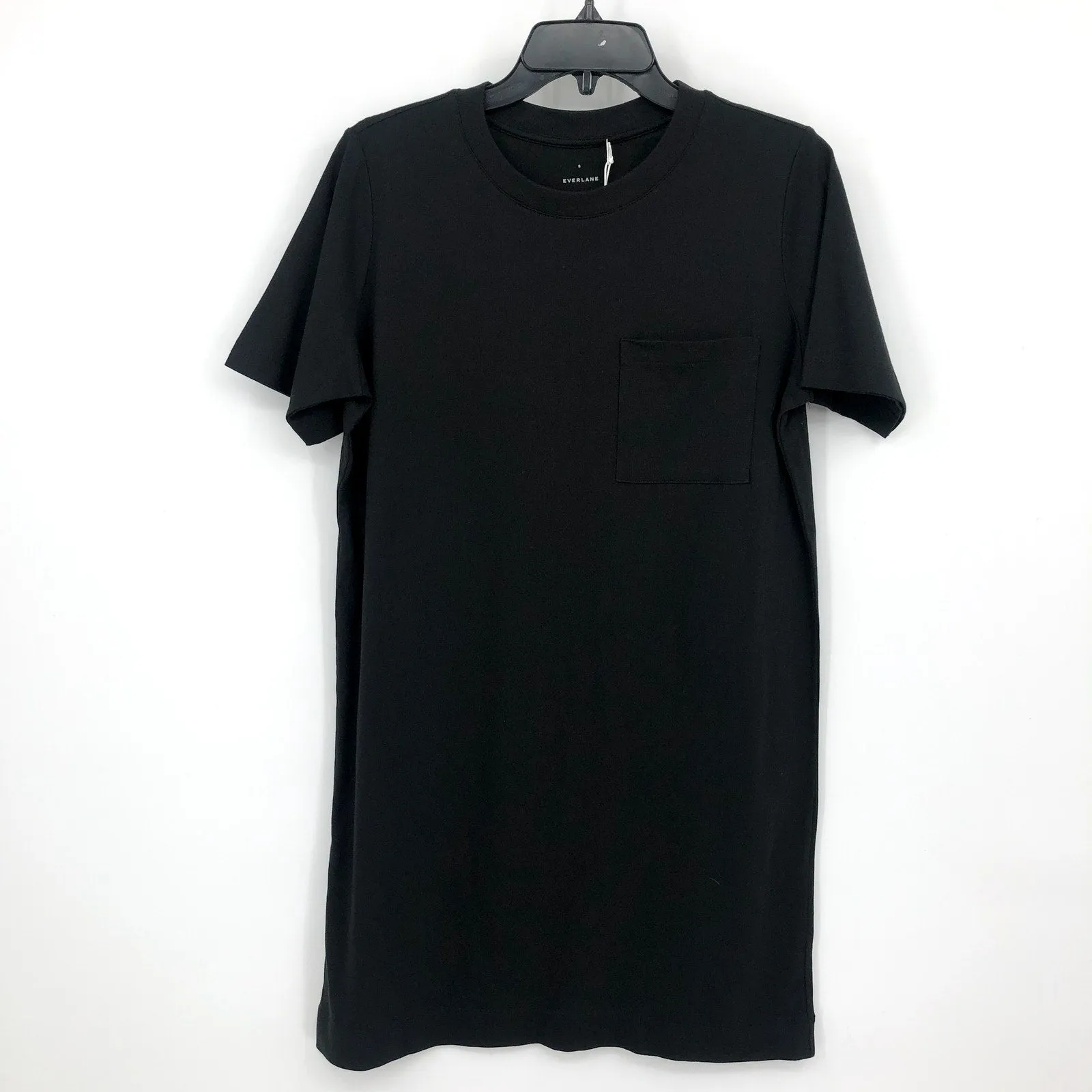 EVERLANE The Organic Cotton Weekend Tee Dress Small Black Short Sleeve