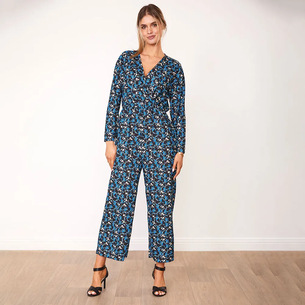 Farrah Jumpsuit (Leopard & Blue Floral)