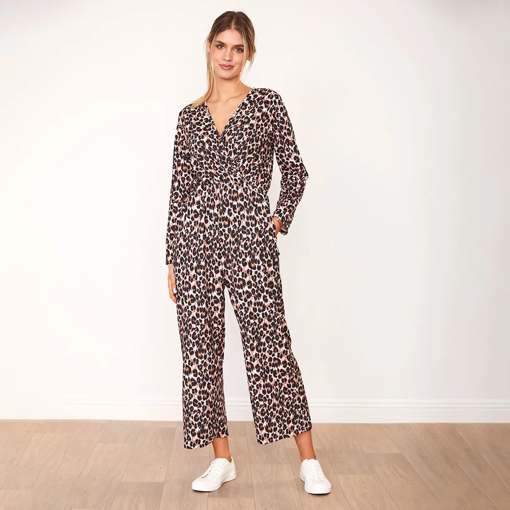 Farrah Jumpsuit (Leopard & Blue Floral)