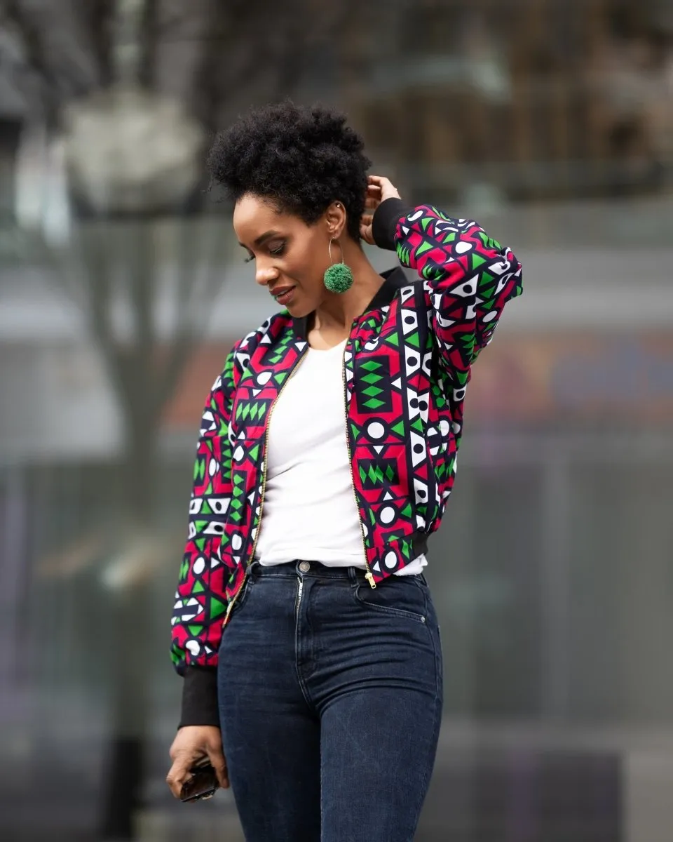 Festival Bomber Jacket In Electric Pink