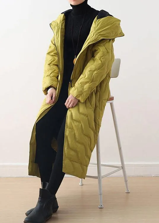 Free Shipping- yellow coat casual hooded women parka overcoat-Limited Stock