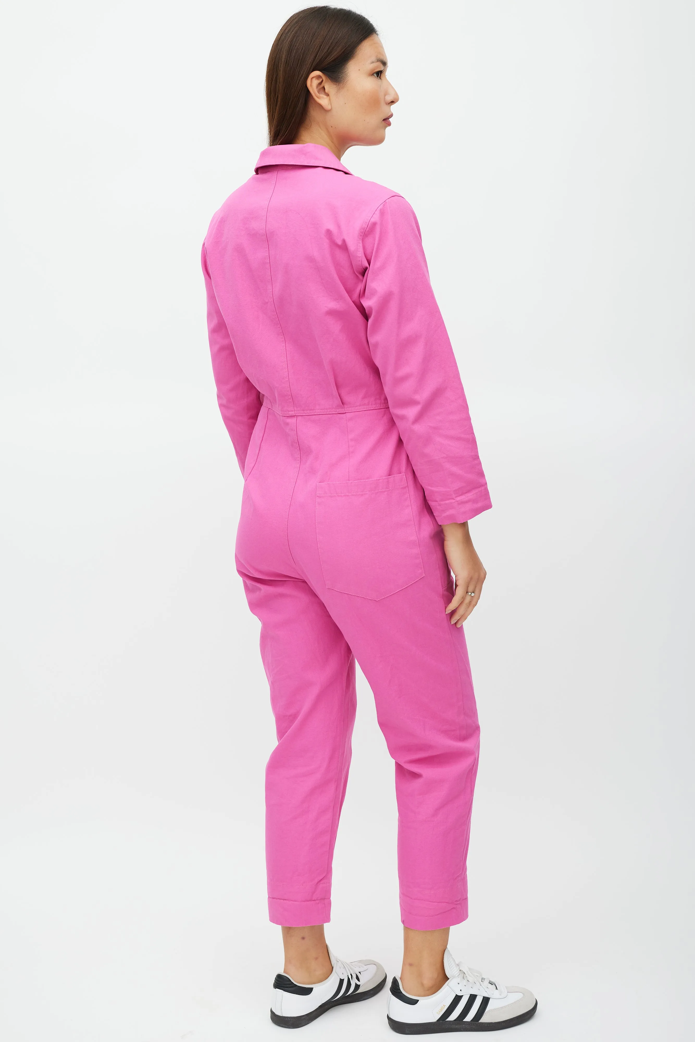 Fuchsia Belted Three Pocket Jumpsuit