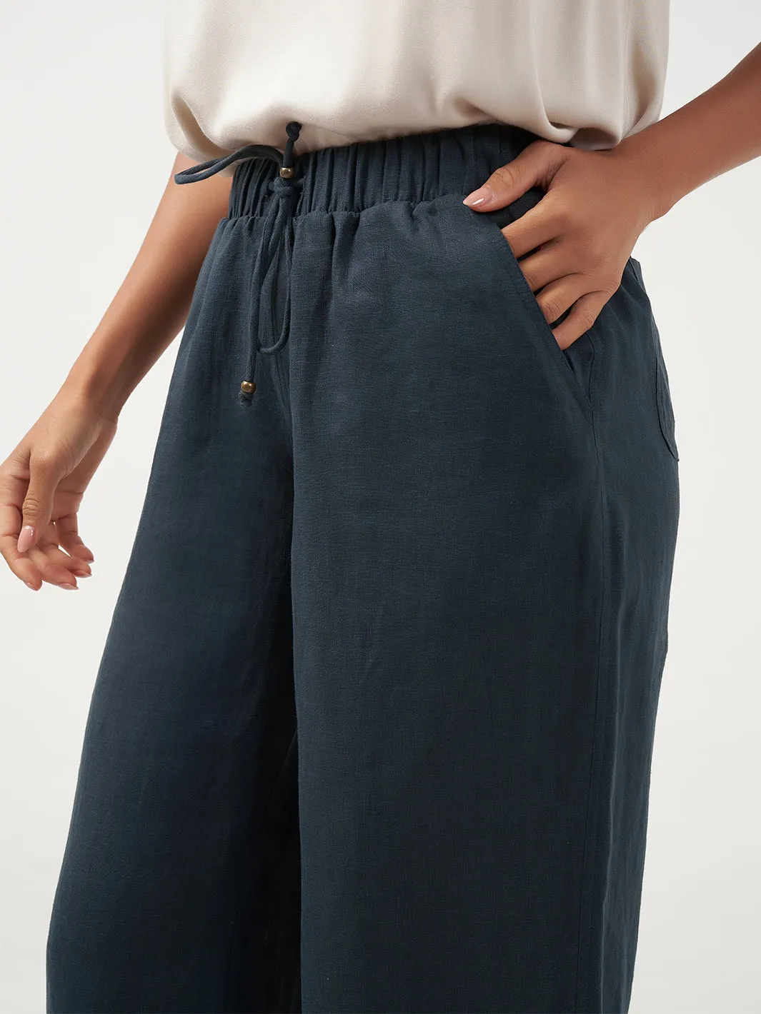 Gaia Linen Pants Charcoal