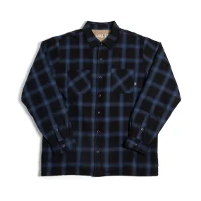 Girl Sherpa Lined Flannel Jacket - Navy