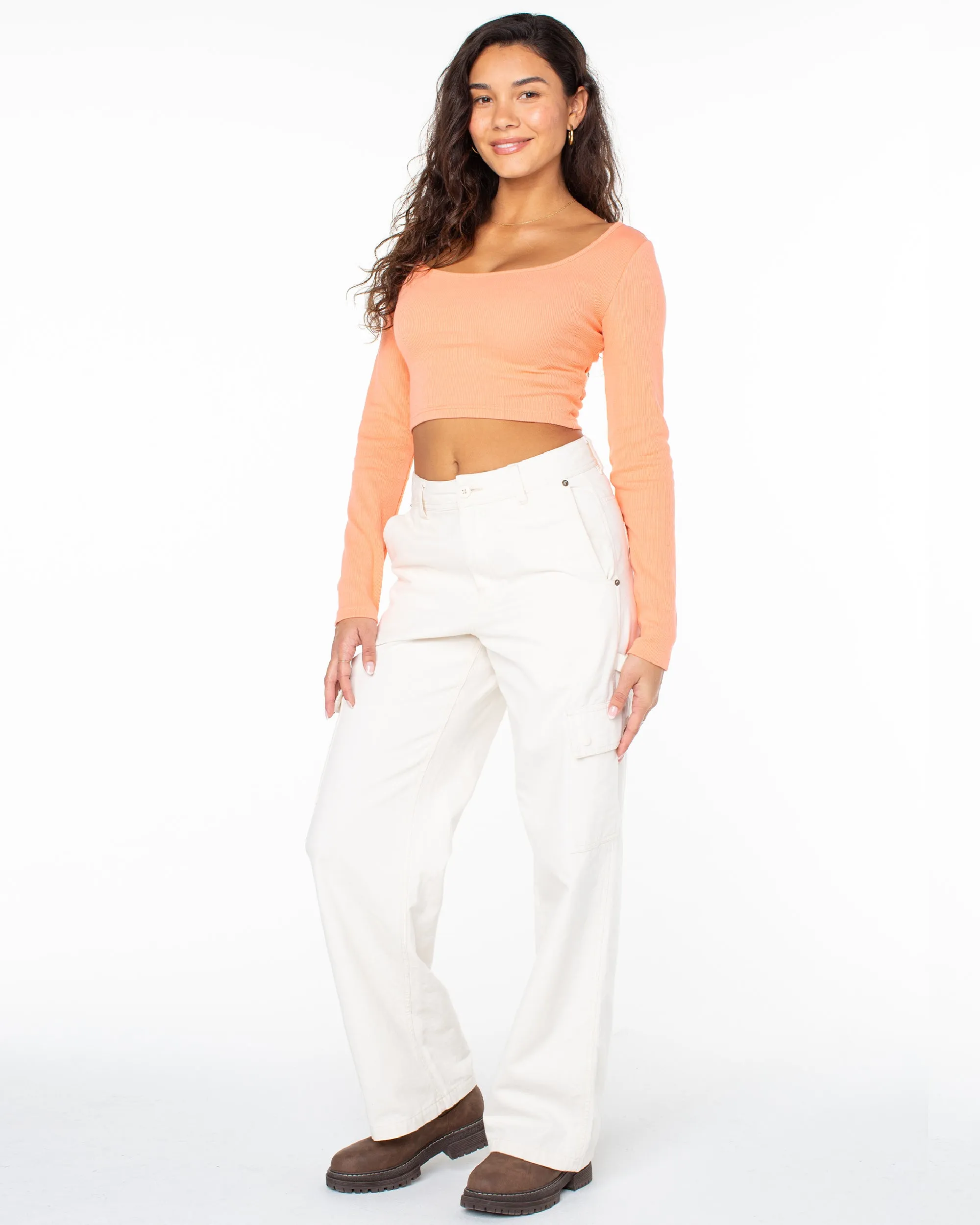 Good Keepsake Long Sleeve Crop Top - Desert Flower