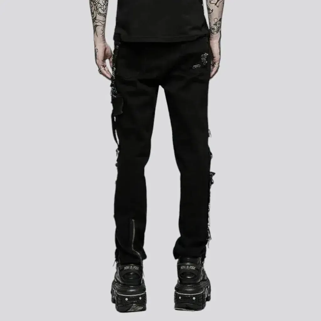 Gothic men's slim jeans