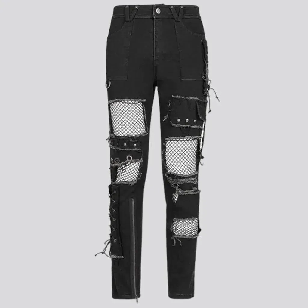 Gothic men's slim jeans