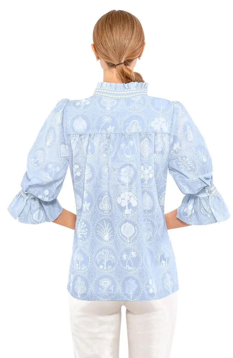 Gretchen Scott | Ruffleneck Tunic | Women's | Circle of Love Periwinkle