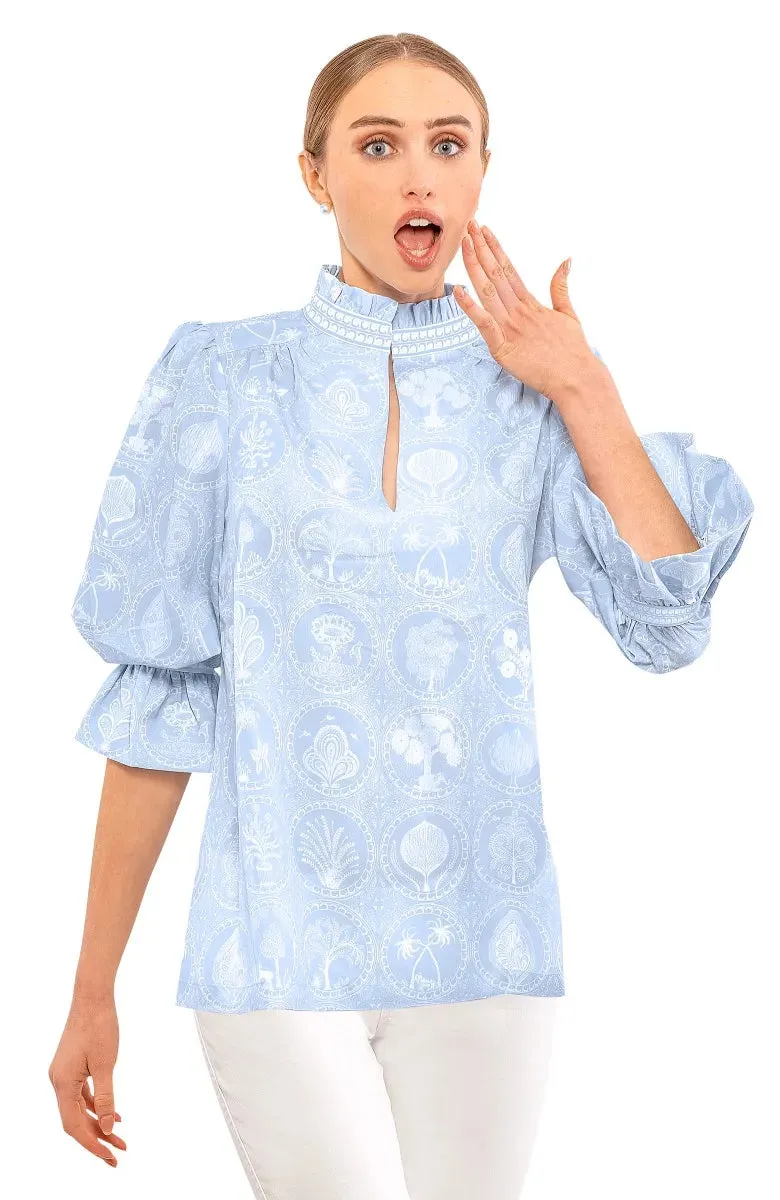 Gretchen Scott | Ruffleneck Tunic | Women's | Circle of Love Periwinkle