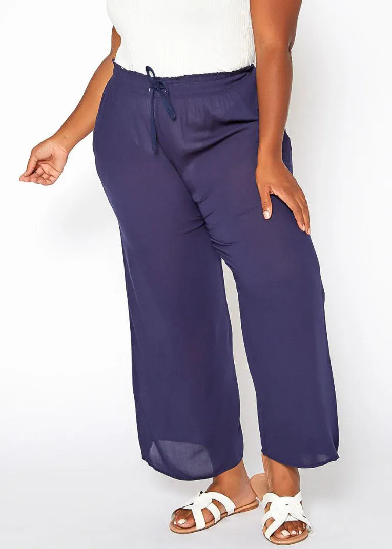 Hi Curvy Plus Size Women High Waist Palazzo Pants