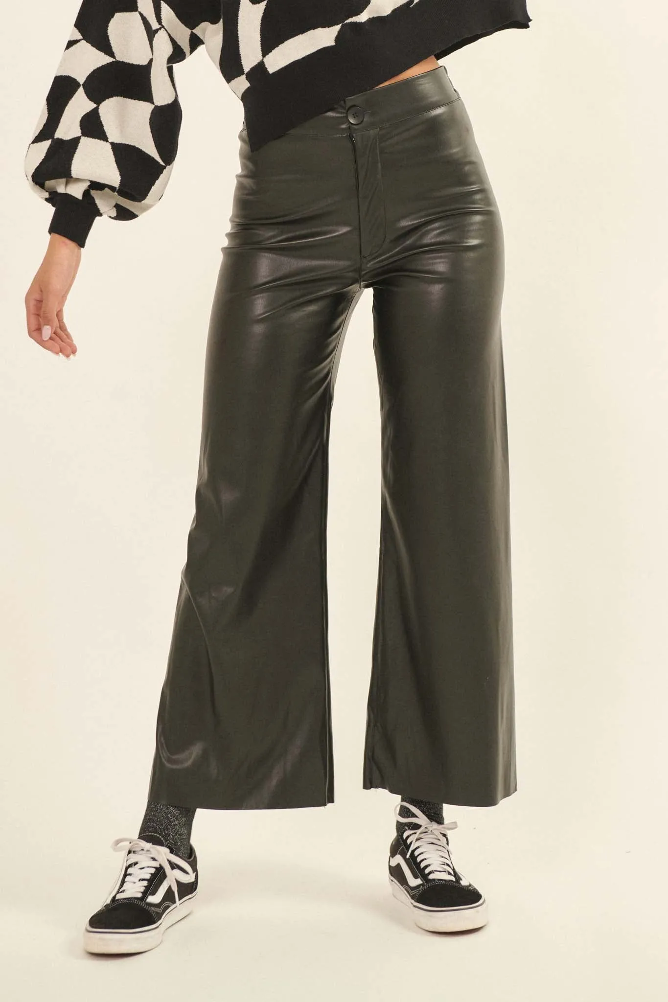 Hide and Sleek Vegan Leather High-Waist Pants