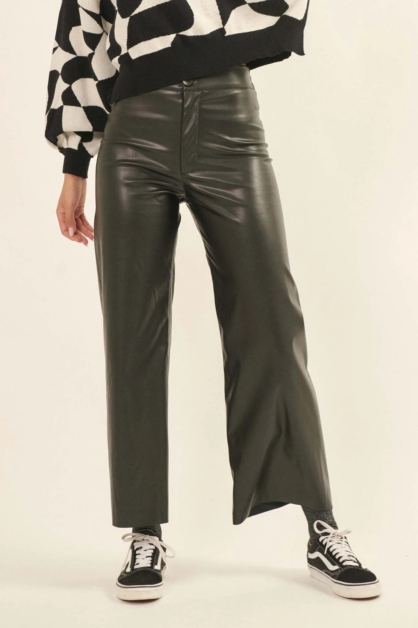 Hide and Sleek Vegan Leather High-Waist Pants