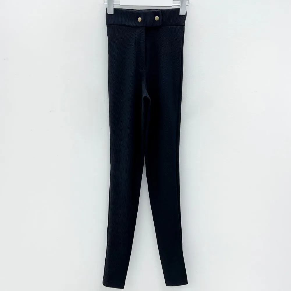 High Waist Button Leggings Pants L1002